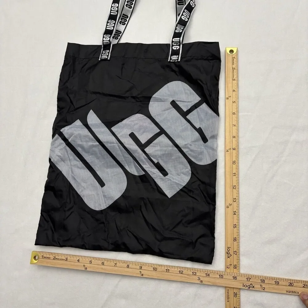 UGG Packable Tote Bag Black White Logo Print